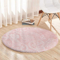 Polynesian Tiare Monstera Soft Pink Round Carpet Liquid Style LT01 - Polynesian Pride