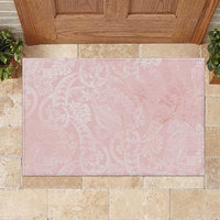 Polynesian Tiare Monstera Soft Pink Rubber Doormat Liquid Style LT01 Pink - Polynesian Pride