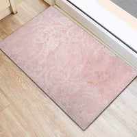 Polynesian Tiare Monstera Soft Pink Rubber Doormat Liquid Style LT01 - Polynesian Pride