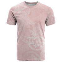 Polynesian Tiare Monstera Soft Pink T Shirt Liquid Style LT01 Pink - Polynesian Pride
