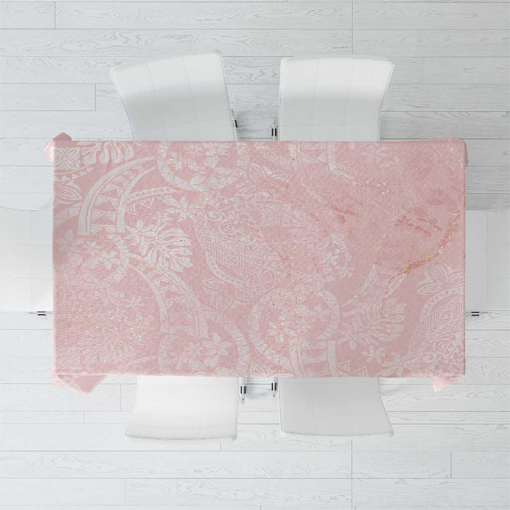 Polynesian Tiare Monstera Soft Pink Tablecloth Liquid Style LT01 Pink - Polynesian Pride