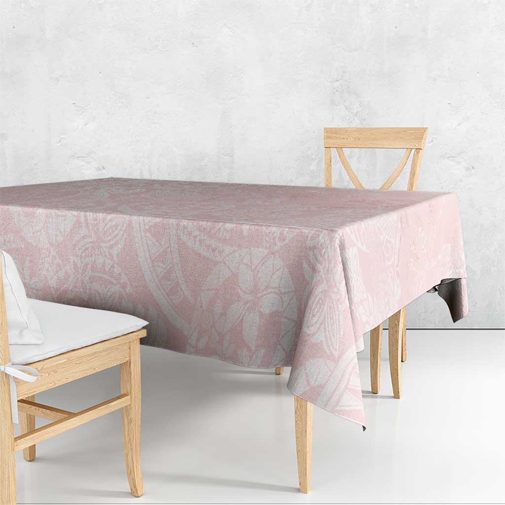 Polynesian Tiare Monstera Soft Pink Tablecloth Liquid Style LT01 - Polynesian Pride
