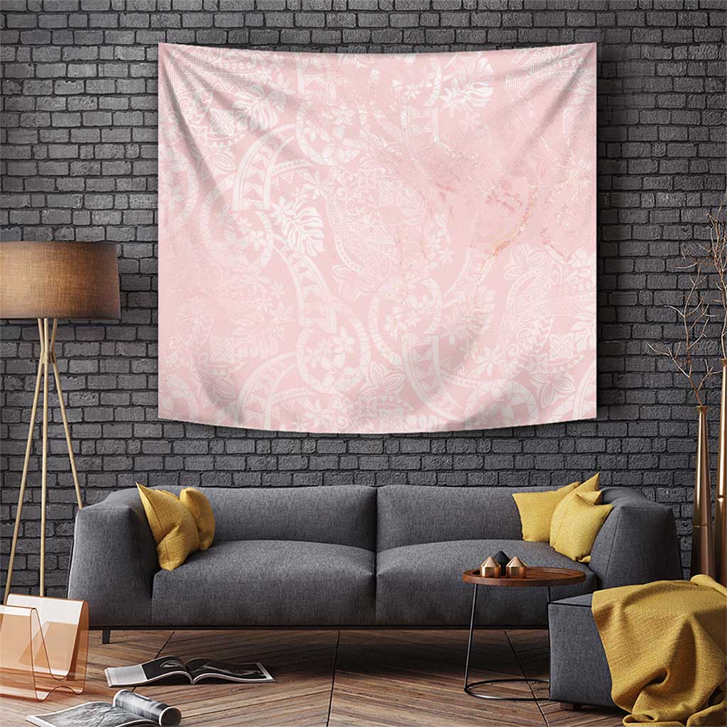 Polynesian Tiare Monstera Soft Pink Tapestry Liquid Style LT01 Pink - Polynesian Pride