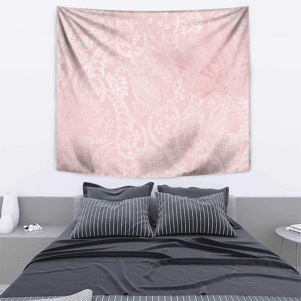 Polynesian Tiare Monstera Soft Pink Tapestry Liquid Style LT01 - Polynesian Pride