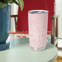 Polynesian Tiare Monstera Soft Pink Tumbler Cup Liquid Style LT01 - Polynesian Pride
