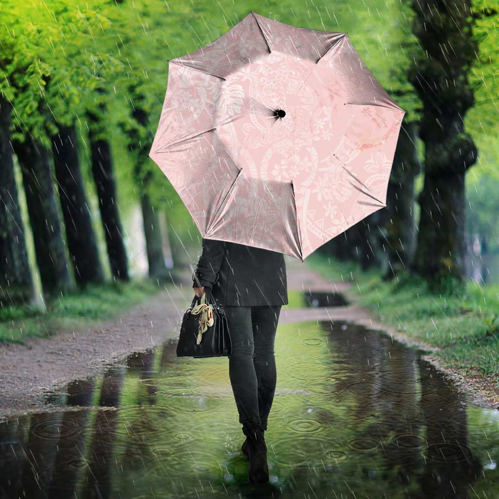 Polynesian Tiare Monstera Soft Pink Umbrella Liquid Style LT01 - Polynesian Pride