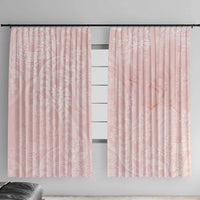 Polynesian Tiare Monstera Soft Pink Window Curtain Liquid Style LT01 With Hooks Pink - Polynesian Pride