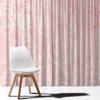 Polynesian Tiare Monstera Soft Pink Window Curtain Liquid Style LT01 - Polynesian Pride