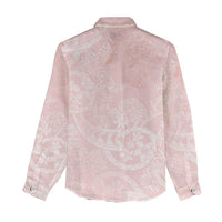 Polynesian Tiare Monstera Soft Pink Women Casual Shirt Liquid Style LT01 - Polynesian Pride