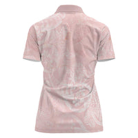 Polynesian Tiare Monstera Soft Pink Women Polo Shirt Liquid Style LT01 - Polynesian Pride