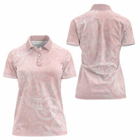 Polynesian Tiare Monstera Soft Pink Women Polo Shirt Liquid Style LT01 - Polynesian Pride