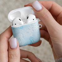 Polynesian Tiare Monstera Baby Blue AirPods Case Liquid Style LT01 - Polynesian Pride