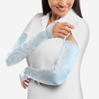 Polynesian Tiare Monstera Baby Blue Arm Sleeves Liquid Style LT01 - Polynesian Pride