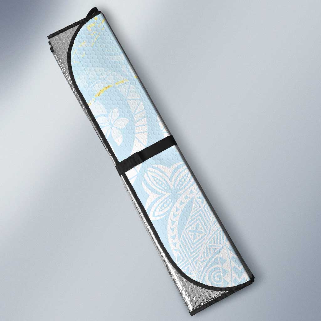 Polynesian Tiare Monstera Baby Blue Auto Sun Shade Liquid Style LT01 - Polynesian Pride
