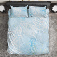 Polynesian Tiare Monstera Baby Blue Bedding Set Liquid Style LT01 Blue - Polynesian Pride