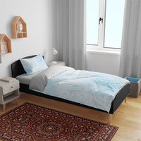 Polynesian Tiare Monstera Baby Blue Bedding Set Liquid Style LT01 - Polynesian Pride