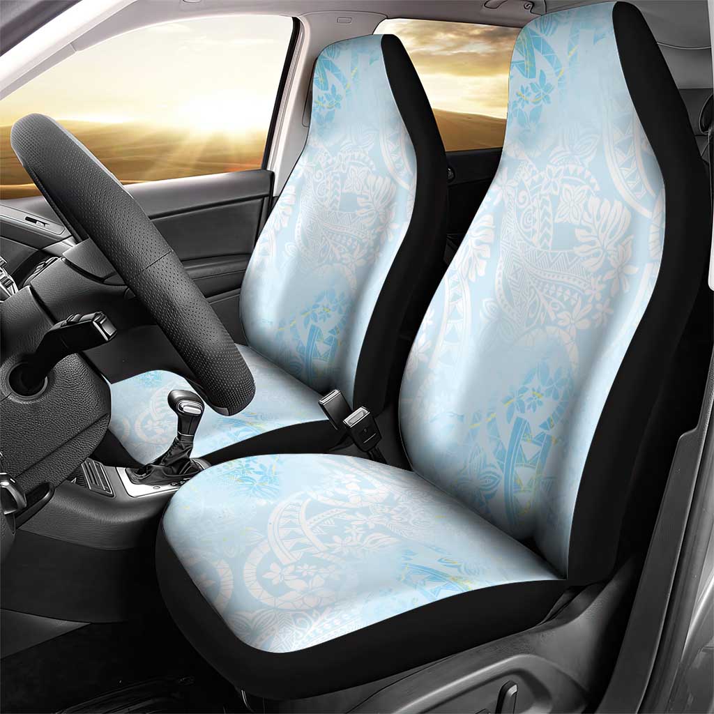 Polynesian Tiare Monstera Baby Blue Car Seat Cover Liquid Style LT01 - Polynesian Pride