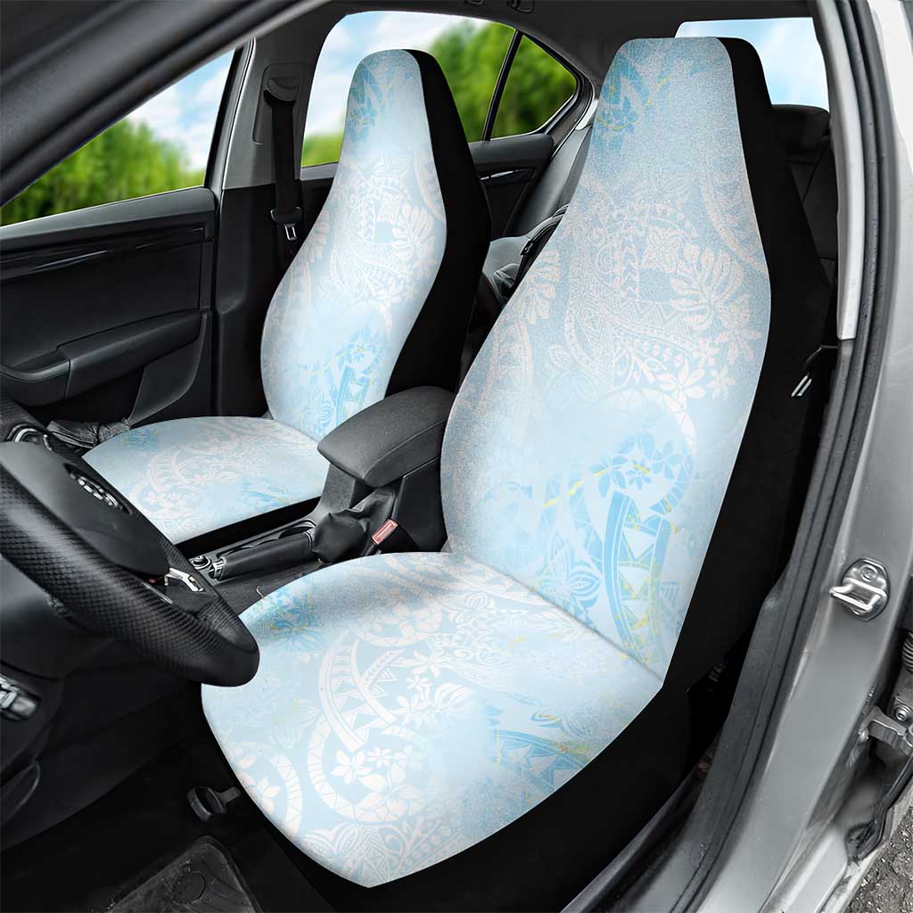 Polynesian Tiare Monstera Baby Blue Car Seat Cover Liquid Style LT01 - Polynesian Pride