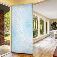 Polynesian Tiare Monstera Baby Blue Door Cover Liquid Style LT01 - Polynesian Pride