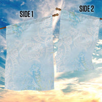 Polynesian Tiare Monstera Baby Blue Garden Flag Liquid Style LT01 - Polynesian Pride
