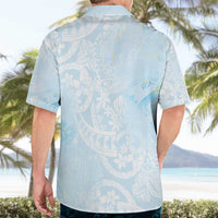 Polynesian Tiare Monstera Baby Blue Hawaiian Shirt Liquid Style LT01 - Polynesian Pride