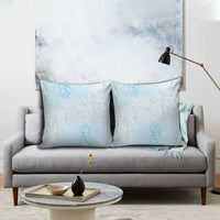 Polynesian Tiare Monstera Baby Blue Pillow Cover Liquid Style LT01 - Polynesian Pride