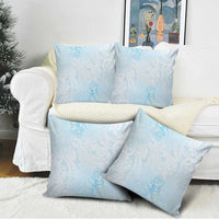 Polynesian Tiare Monstera Baby Blue Pillow Cover Liquid Style LT01 - Polynesian Pride