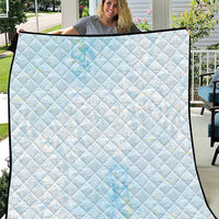 Polynesian Tiare Monstera Baby Blue Quilt Liquid Style LT01 Blue - Polynesian Pride