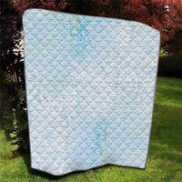 Polynesian Tiare Monstera Baby Blue Quilt Liquid Style LT01 - Polynesian Pride