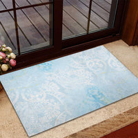 Polynesian Tiare Monstera Baby Blue Rubber Doormat Liquid Style LT01 - Polynesian Pride