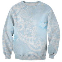 Polynesian Tiare Monstera Baby Blue Sweatshirt Liquid Style LT01 Unisex Blue - Polynesian Pride