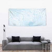 Polynesian Tiare Monstera Baby Blue Tapestry Liquid Style LT01 - Polynesian Pride