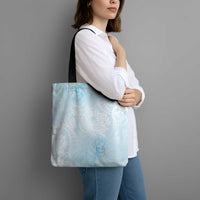 Polynesian Tiare Monstera Baby Blue Tote Bag Liquid Style LT01 - Polynesian Pride