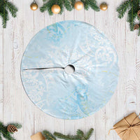 Polynesian Tiare Monstera Baby Blue Tree Skirt Liquid Style LT01 Casual Blue - Polynesian Pride
