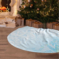 Polynesian Tiare Monstera Baby Blue Tree Skirt Liquid Style LT01 - Polynesian Pride