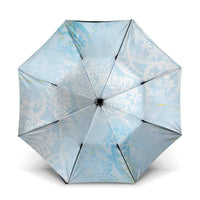 Polynesian Tiare Monstera Baby Blue Umbrella Liquid Style LT01 One Size Folded 11.42 inch Opened Diameter 37.4 inch Blue - Polynesian Pride