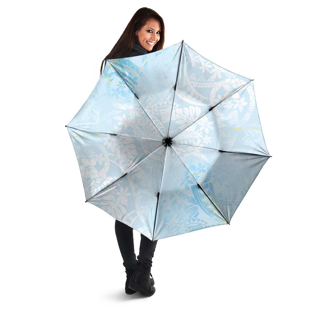 Polynesian Tiare Monstera Baby Blue Umbrella Liquid Style LT01 - Polynesian Pride