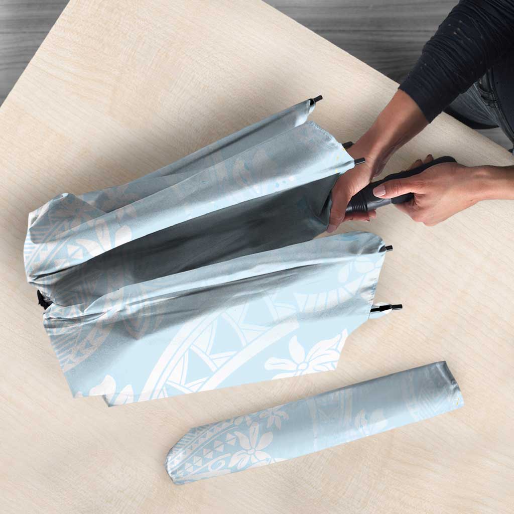 Polynesian Tiare Monstera Baby Blue Umbrella Liquid Style LT01 - Polynesian Pride