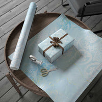 Polynesian Tiare Monstera Baby Blue Wrapping Paper Liquid Style LT01 - Polynesian Pride