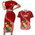 Tonga Rugby Couples Matching Short Sleeve Bodycon Dress and Hawaiian Shirt Tongan Ngatu Pattern White Version LT01 Red - Polynesian Pride