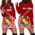 Tonga Rugby Hoodie Dress Tongan Ngatu Pattern White Version LT01 - Polynesian Pride