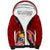 Tonga Rugby Sherpa Hoodie Tongan Ngatu Pattern White Version LT01 Unisex Red - Polynesian Pride