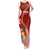 Tonga Rugby Tank Maxi Dress Tongan Ngatu Pattern White Version LT01 Women Red - Polynesian Pride