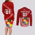 Custom Tonga Rugby Couples Matching Long Sleeve Bodycon Dress and Long Sleeve Button Shirts Tongan Ngatu Pattern White Version LT01 - Polynesian Pride