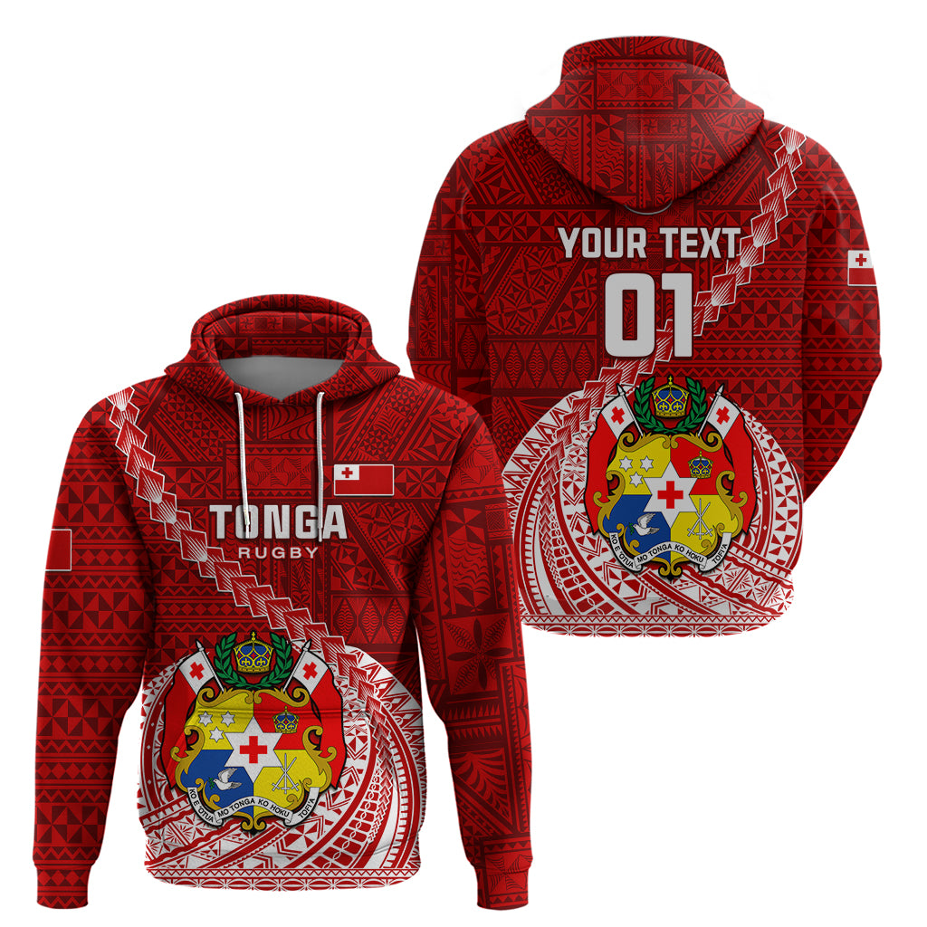 Custom Tonga Rugby Hoodie Tongan Ngatu Pattern White Version LT01 - Polynesian Pride
