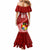 Custom Tonga Rugby Mermaid Dress Tongan Ngatu Pattern White Version LT01 - Polynesian Pride