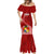 Custom Tonga Rugby Mermaid Dress Tongan Ngatu Pattern White Version LT01 - Polynesian Pride