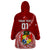 Custom Tonga Rugby Wearable Blanket Hoodie Tongan Ngatu Pattern White Version LT01 - Polynesian Pride