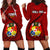 Tonga Rugby Hoodie Dress Tongan Ngatu Pattern Black Version LT01 - Polynesian Pride