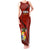 Tonga Rugby Tank Maxi Dress Tongan Ngatu Pattern Black Version LT01 Women Red - Polynesian Pride